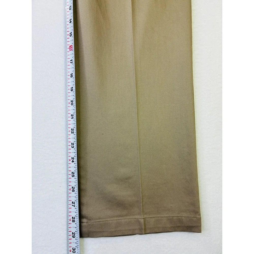 Dockers Khaki Chino Pants Straight Leg Flat Front Casual Dress Tan 34x30